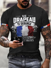 T-shirt imprimé à manches courtes Si Ce Drapeau Te Dérange Homme